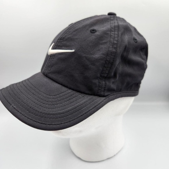Nike Hat Cap Strap Back Black‎ Dri-FIT Heritage86 Swoosh Mens Athletic Golf - Picture 5 of 9